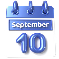 10th September -  Icon 3d Calendar of Day