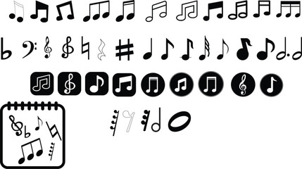 various set of music note symbols