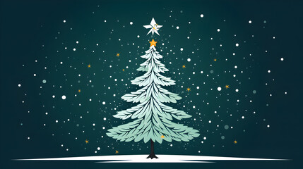 christmas tree with snowflakes