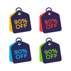 Set of 90 Percent Off Tag Labels