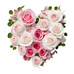 Obraz premium ハート形の薔薇の花束