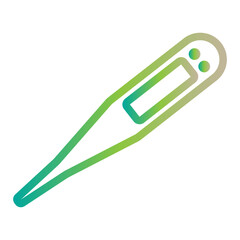 medical thermometer flat icon with gradient colour, line icon