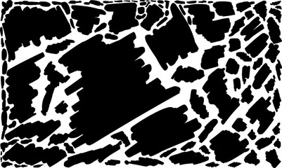 Black and white abstract of irregular shape pattern, hand drawn artwork design for poster, wall art decoration, template, or banner.