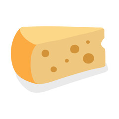 cheese parts and slices isolated on a white background. Cheese flat icon. Vector of cheese in flat style isolated on white background.