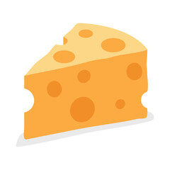 cheese parts and slices isolated on a white background. Cheese flat icon. Vector of cheese in flat style isolated on white background.