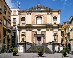Fototapeta na wymiar Naples, Campania, Italy. 17th century monumental church dedicated to Maria in Largo Donnaregina seat of the Diocesan Museum