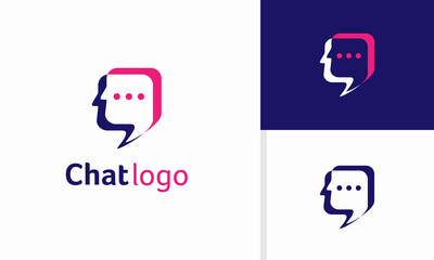 Vector fast chat icon logo design template