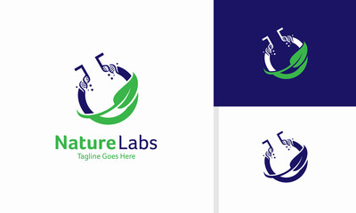 Vector nature labs icon logo design concept