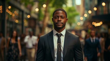 営業中のアフリカ系ビジネスマン