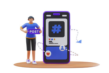 Cross Posting 3d Illustration