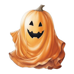 Fototapeta premium Watercolor Halloween Ghost (AI Generated)