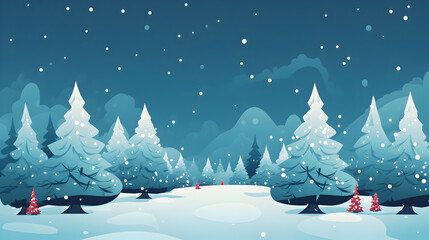 winter landscape with christmas tree vector illusion
