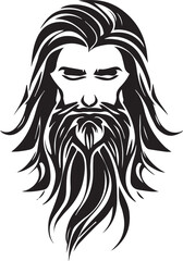 Big Bearded Male silhouette Icon,Logo,