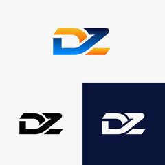 DZ Initial Logo Letter with Colorful Gradient Style