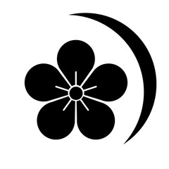 梅に三日月