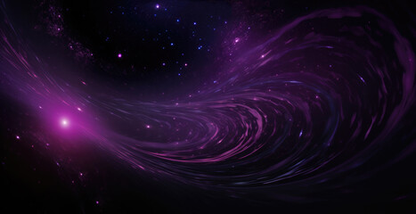Obraz premium Purple Space&nbsp;background. Abstract cosmic backdrop with nebula stars. Horizontal modern design for flyers, cards, web&nbsp;banners, wallpaper, greeting invitation card, brochure, poster.