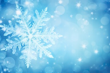 Fototapeta na wymiar beautiful ice blue water snowflake winter background