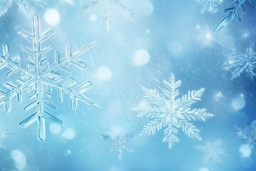 Fototapeta na wymiar beautiful ice blue water snowflake winter background