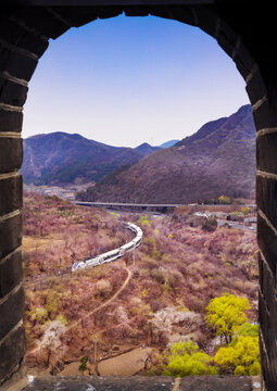 The Great Wall under the train located in the east of Beijing changping district 916 township roads juyongguan Great Wall