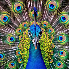 Obraz premium closeup beautiful shot of a peacock