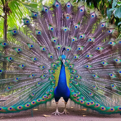 Fototapeta premium closeup beautiful shot of a peacock