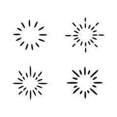 Obraz premium The sun burst dashed line aesthetic abstract element art decoration vector illustration.