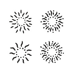 The sun burst dashed line aesthetic abstract element art decoration vector illustration.