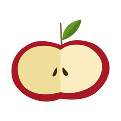 apple fruit organic fresh food healthy red nature sweet juicy delicious tasty vector illustration art design