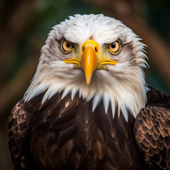 Obraz premium closeup shot of a beautiful bald eagle