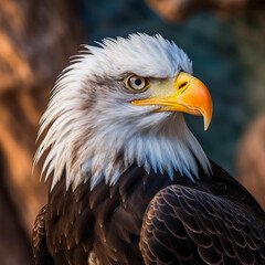Obraz premium closeup shot of a beautiful bald eagle