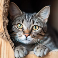 Naklejka premium closeup shot of a cute cat