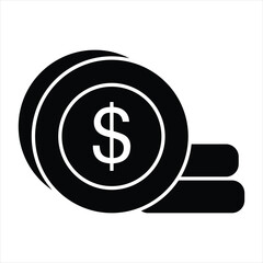 coins glyph icon design style
