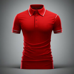 Red t shirt isolated on gray background, Generative AI