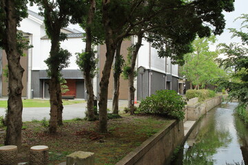 滋賀県長浜市の曳山博物館周辺の風景