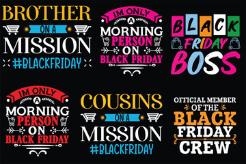 Black friday  t-shirt design bundle, Set of Black friday t-shirt