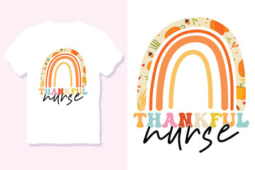 thankful nurse, Thanksgiving day t-shirt design
