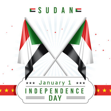 Independence Day of Sudan with Flag