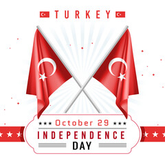 Fototapeta na wymiar Independence Day of Turkey with Flag