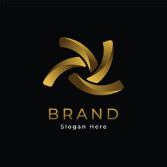 Gold Elegant modern abstract logo for company 