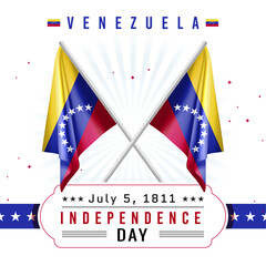 Independence Day of Venezuela with Flag
