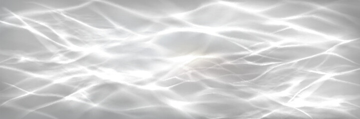 White water wave light surface overlay background. 3d clear ocean surface pattern with reflection effect backdrop. Marble desaturated texture. Sunny aqua ripple movement with shiny refraction