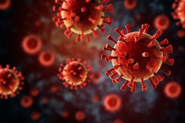 Close-up macro details Coronavirus Covid-19 background, Coronavirus outbreak COVID-19. Medicine concept, Microbiologie 3D