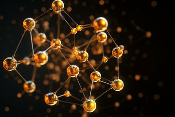 molecular Microbiologie 3D, Abstract spheres molecular structure neural network, 