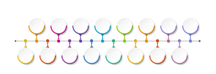 Infographic process design 16 options or steps.