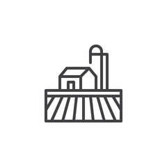 Obraz premium Farm field line icon