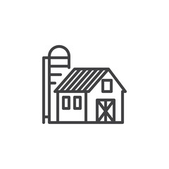 Farm barn line icon