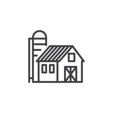 recommend clip art: Farm barn line icon