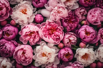 Colorful peonies background