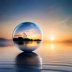 sunset over the sea Created using generative AI tools