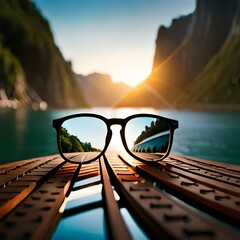 sunglasses on the pier Created using generative AI tools